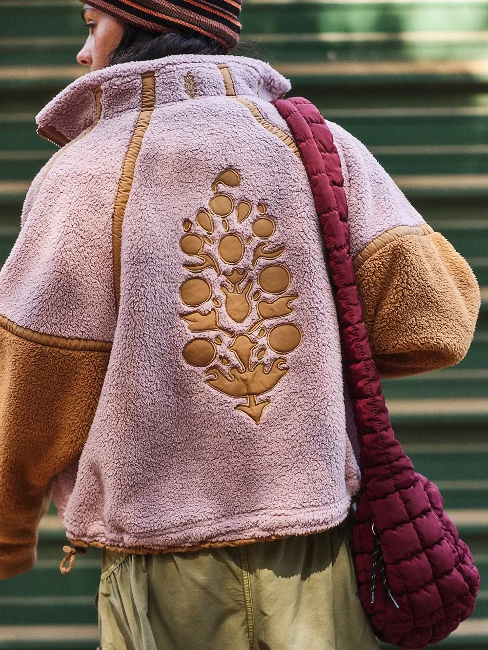 Free people mountain high printed half zip fleece